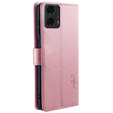 Откидной чехол для Motorola Moto E14, Butterfly, розовый rose gold