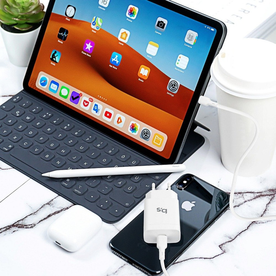 Зарядний пристрій Blue Star 18W PD / QC4.0 + Кабель Type-C - Lightning, White