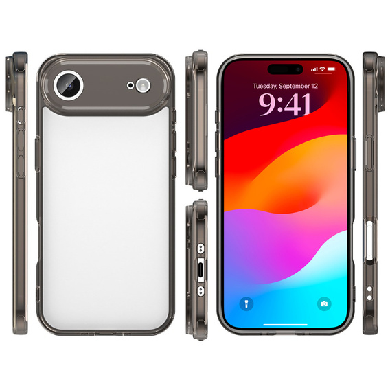 Силиконовый чехол для iPhone Air, с жесткой задней стенкой, дымчато-черный