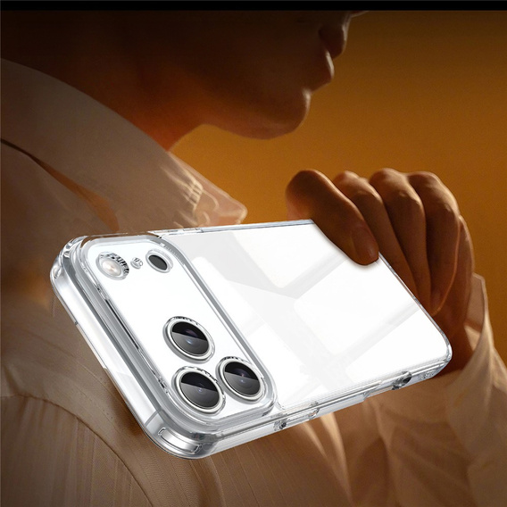 Силиконовый чехол для iPhone 17 Pro Max, с жесткой задней стенкой, прозрачный