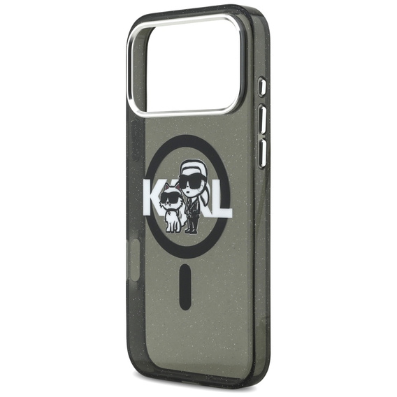 Чехол Karl Lagerfeld IML Glitter Karl & Choupette Sketch Logo MagSafe для iPhone 17 Pro Max