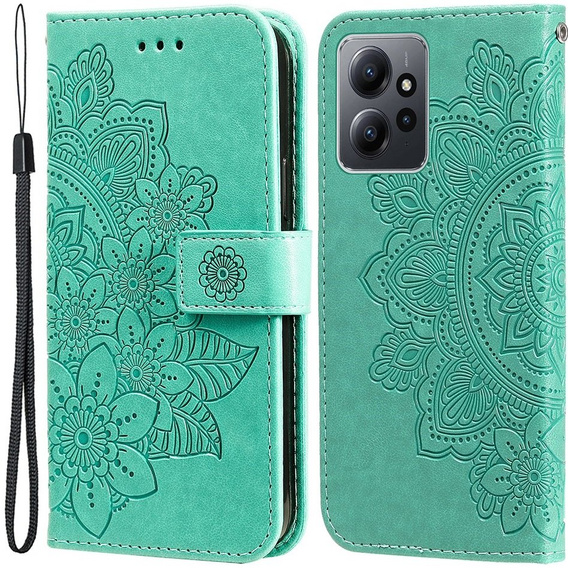 Чохол-книжка для Xiaomi Redmi Note 12 4G, Mandala Flower, зелений