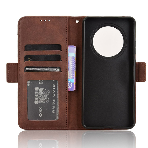 Футляр з клапаном для Oppo Reno 12FS / 12F, Card Slot, коричневий