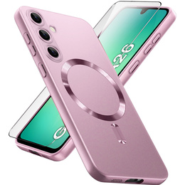 Чехол для Samsung Galaxy A26, ColorMag, для MagSafe, розовый + закаленное стекло 9H