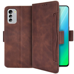 Откидной чехол для Nokia G60 5G, Card Slot, коричневый