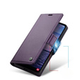 Откидной чехол для Samsung Galaxy S23 FE, CASEME Wallet, тёмно-фиолетовый + 9H стекло