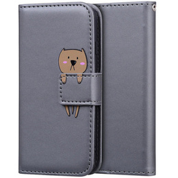 Чехол Wallet до Xiaomi Redmi 9A, Teddy, Grey