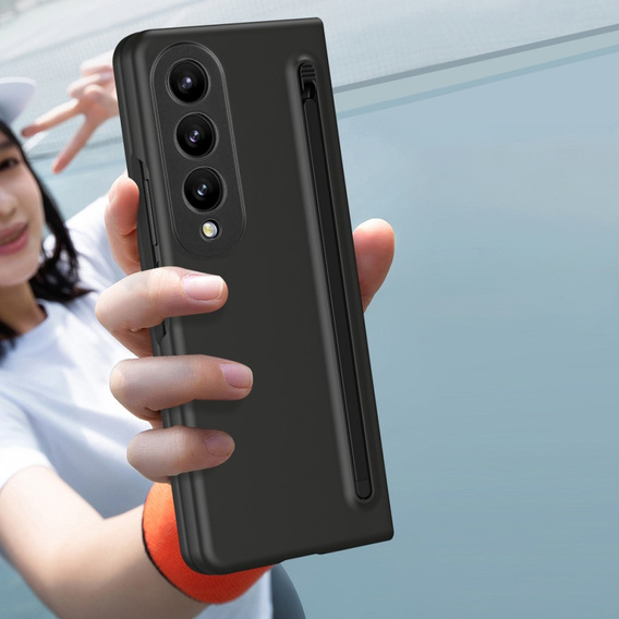 Чехол для Samsung Galaxy Z Fold 4 5G, со стеклом и стилусом, чёрный