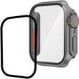 2в1 чохол та захисне скло для годинника Apple Watch 7/8 45MM, Grey/Orange