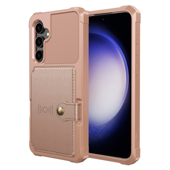 Чехол для Samsung Galaxy S23 FE, Card Holder Kickstand, розовый