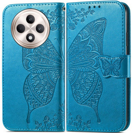 Откидной чехол для Oppo Reno 12FS / 12F, Butterfly, синий