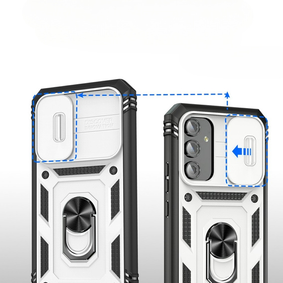 Чехол NOX Camera Slide Samsung Galaxy A54 5G, CamShield Slide, белый / черный