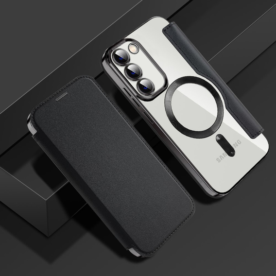 Откидной чехол для Samsung Galaxy S23, Wallet, MagSafe, чёрный