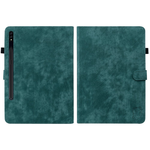Чехол до Samsung Galaxy Tab S9, Wallet Pen Slot, зелёный