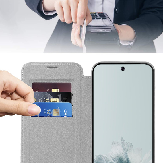 Чохол-книжка для Google Pixel 9A, RFID Wallet MagSafe CamShield, сріблястий