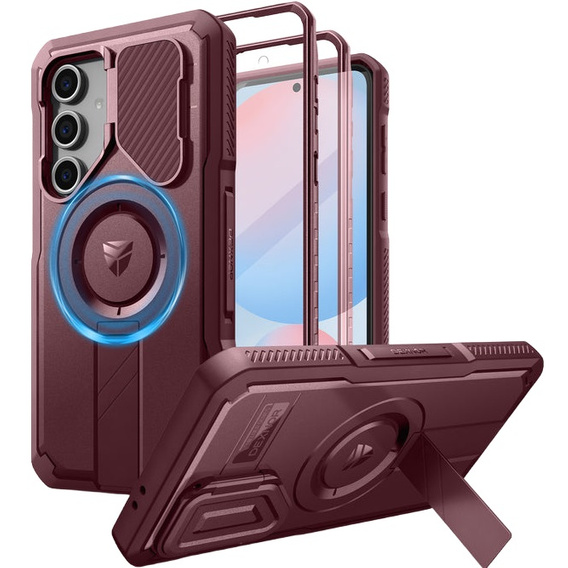 Бронированный чехол для Samsung Galaxy S24 FE, Dexnor Full Body (Two Frames), розовый