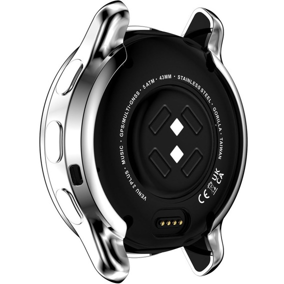 Чехол 2в1 с защитой экрана для часов Garmin Venu 2 Plus, Silver