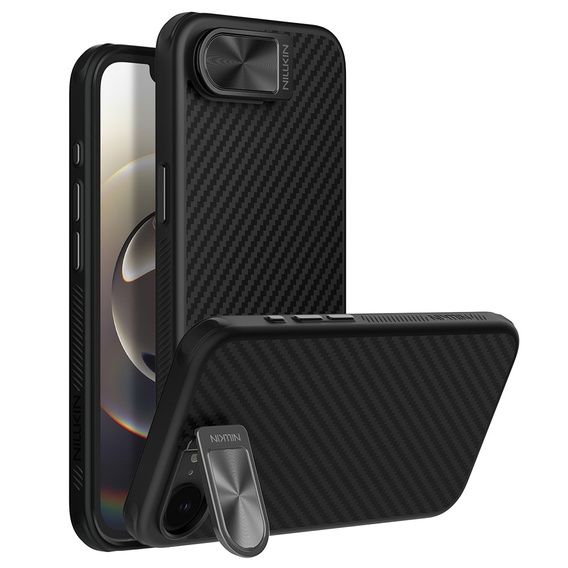 Чехол для iPhone 16e, бронированный Nillkin, Carboprof Case, для Magsafe, чёрный