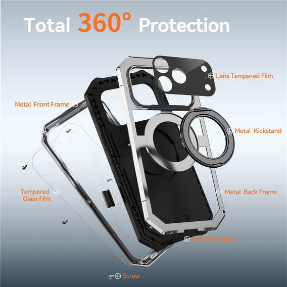 Чехол R-JUST с MagSafe и подставкой для iPhone 17 Pro Max