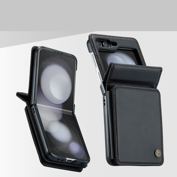 CASEME флип-кейс для Samsung Galaxy Z Flip5 5G, Litchi Wallet, чёрный