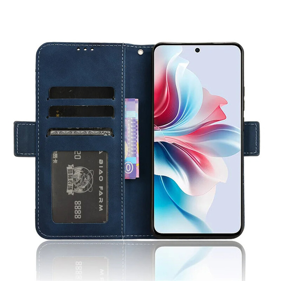 Откидной чехол для Oppo Reno 11F 5G, Card Slot, темно-синий