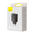 BASEUS  Зарядное устройство 2xUSB + USB Type-C, 30W1- Black