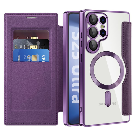 Чохол-книжка для Samsung Galaxy S25 Ultra, RFID Wallet MagSafe CamShield, фіолетовий