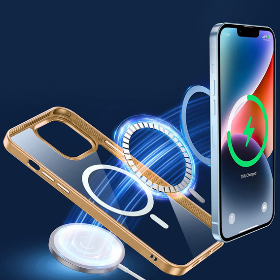 Чехол до iPhone 14 Plus, ERBORD Hybrid MagSafe Case, золотой