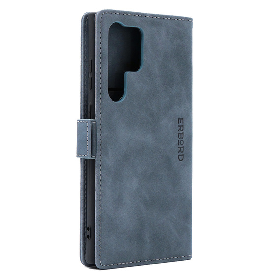 Чехол для Samsung Galaxy S23 Ultra, ERBORD Vintage, бумажник с клапаном, зелёный