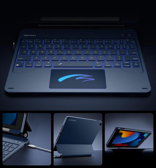 Чехол-клавиатура для iPad 7/8/9 10.2, Dexnor Magnetic Keyboard Touchpad, чёрный