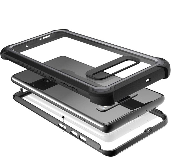 Чoхол до Samsung Galaxy S10 Plus, Dexnor Full Body Rugged, прозорий / чорний