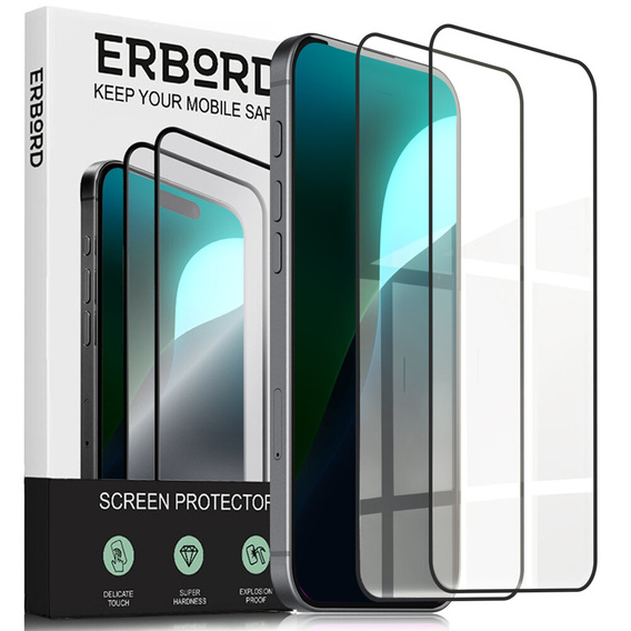 Захисне скло ERBORD 3D на весь екран для iPhone 17 Pro / 17 / 16 Pro