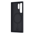 Чехол BENKS Kevlar для Samsung Galaxy S24 Ultra, для MagSafe, Carbon Fiber, чёрный