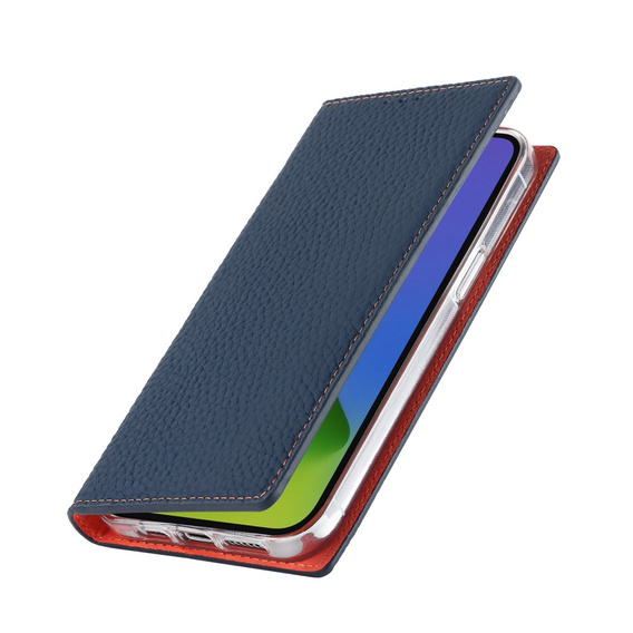 Откидной чехол для iPhone 14 Pro Max, Litchi Skin Grain, темно-синий