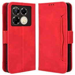 Футляр з клапаном для Infinix Note 40 Pro, Card Slot, червоний