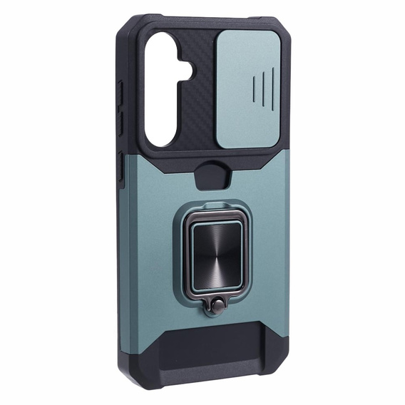 Броньований чохол для Samsung Galaxy S23 FE, Camera Slide Card Slot, чорний + скло 9H
