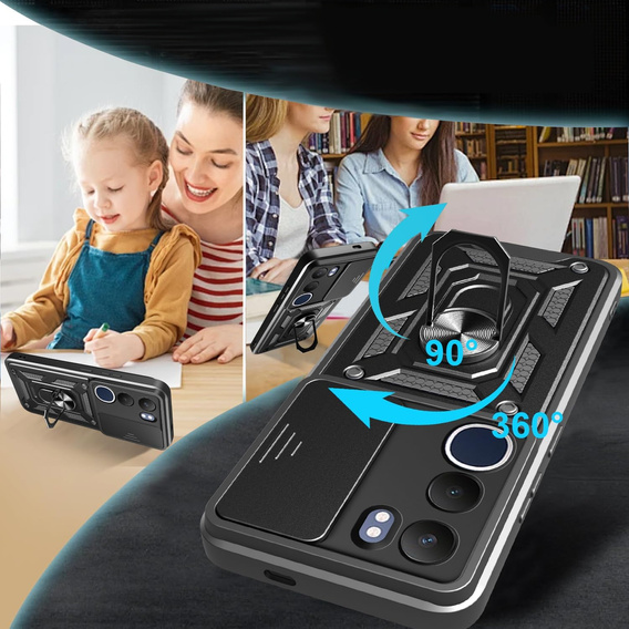 Чехол NOX Camera Slide Vivo Y19s, CamShield Slide, чёрный