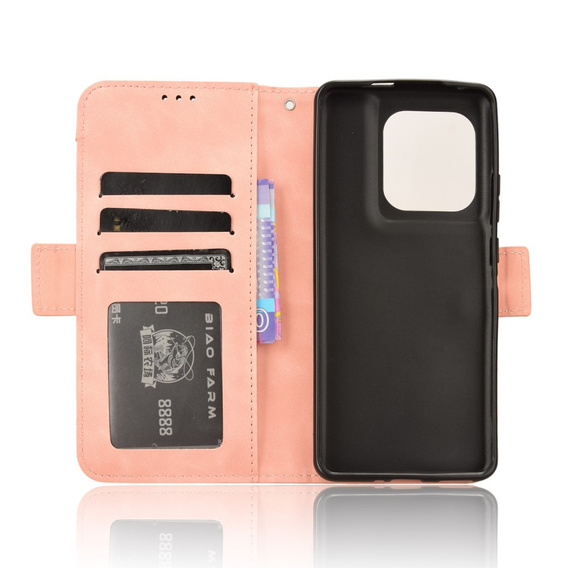 Откидной чехол для Motorola Edge 50 Ultra, Card Slot, розовый