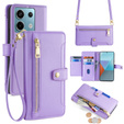 Откидной чехол для Xiaomi Redmi Note 13 Pro 5G, Wallet Zipper Pocket, фиолетовый