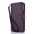 Откидной чехол для Samsung Galaxy S24 Ultra, Wallet Zipper Pocket RFID, с плечевым ремнем, чёрный