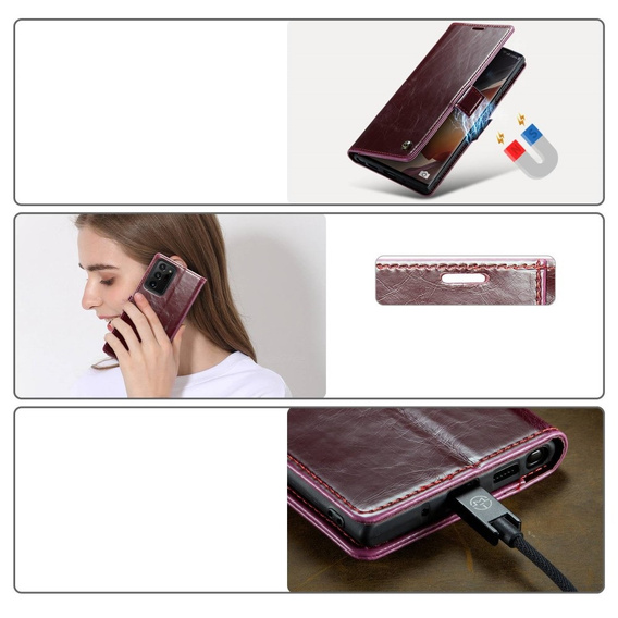 Флип-кейс CASEME для Samsung Galaxy Note 20 Ultra, Waxy Textured, красный