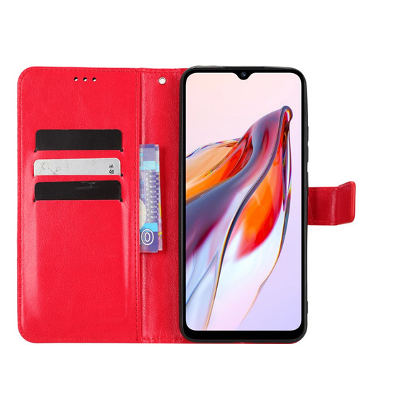 Футляр з клапаном для Xiaomi Redmi 12C, Crazy Horse Wallet, червоний
