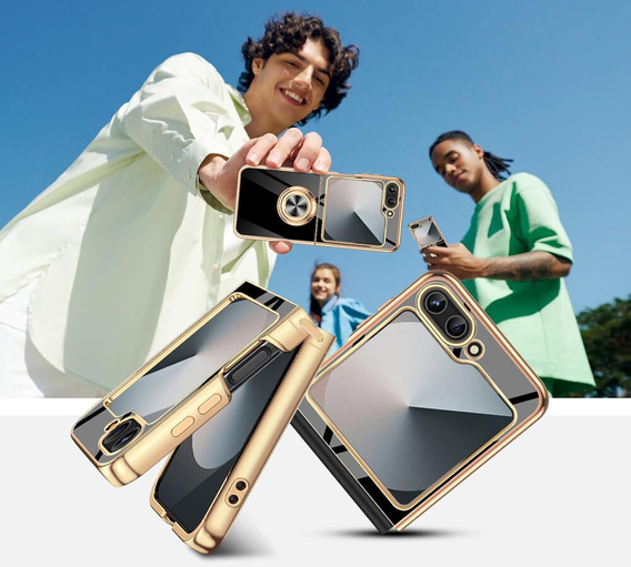 Чoхол до Samsung Galaxy Z Flip7 FE / Z Flip6, Electro Ring, чорний