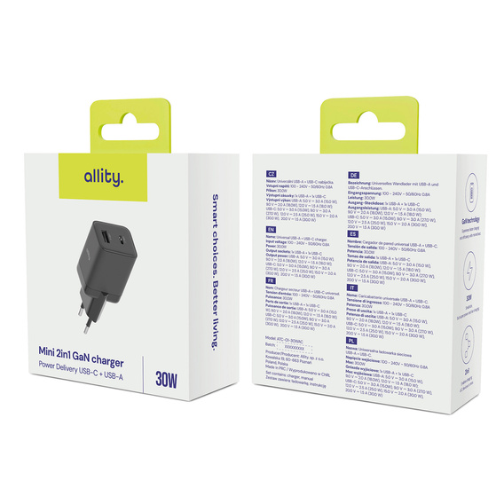 Зарядное устройство Forcell 65W GaN 2x USB C 1x USB A , White