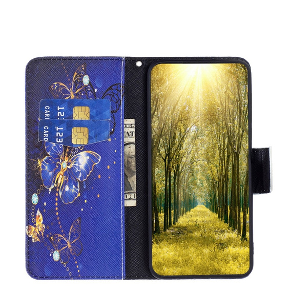 Откидной чехол для Xiaomi Redmi Note 13 Pro 5G, Wallet, Butterflies фиолетовый