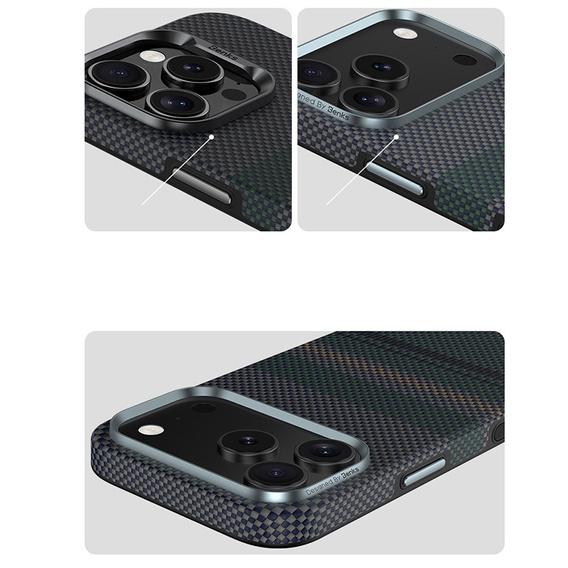 Чехол BENKS Kevlar для Samsung Galaxy S25 Ultra, для MagSafe, Carbon Fiber, чёрный