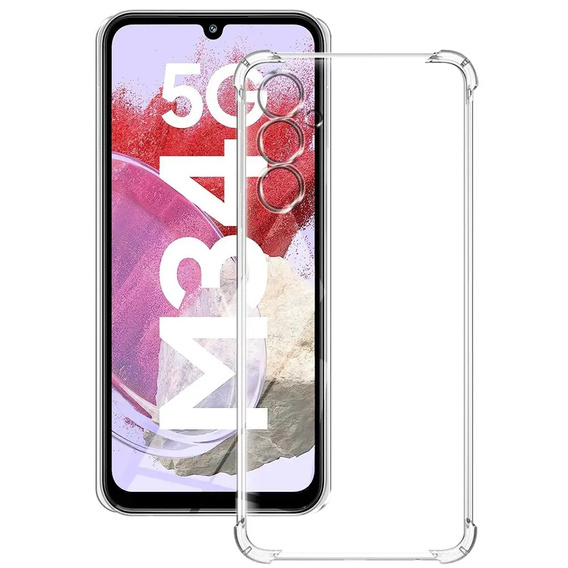 Чехол для Samsung Galaxy M34 5G, Anti-Shock, прозрачный + стекло 9H