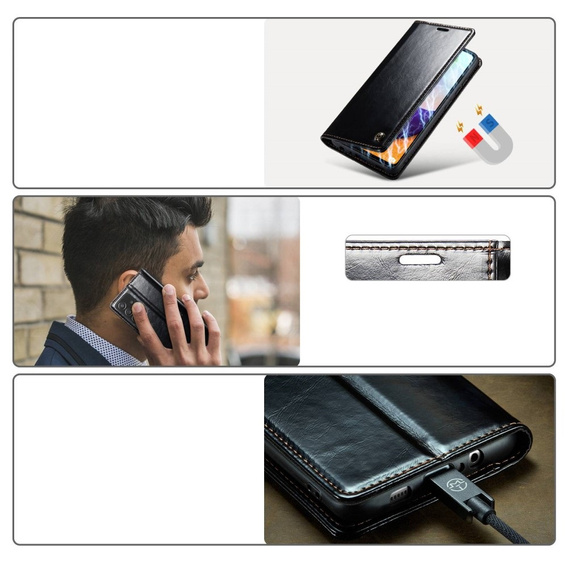Флип-кейс CASEME для Samsung Galaxy A52/A52s, Waxy Textured, чёрный