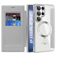 Чохол-книжка для Samsung Galaxy S25 Ultra, RFID Wallet MagSafe CamShield, сріблястий