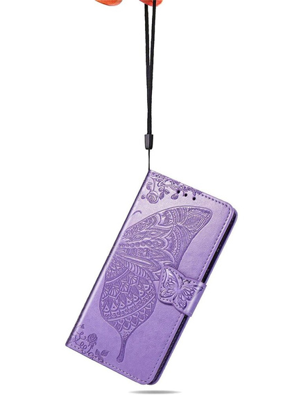 Откидной чехол для Oppo Reno 12 Pro, Butterfly, фиолетовый